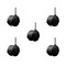Service Caster 2'' Black Metal Hood Twin Wheel Caster Nylon Wheels 3/8 Thread Stem, 5PK SCC-TS02S50D-NYS-FB-381615-5 - alternate 1